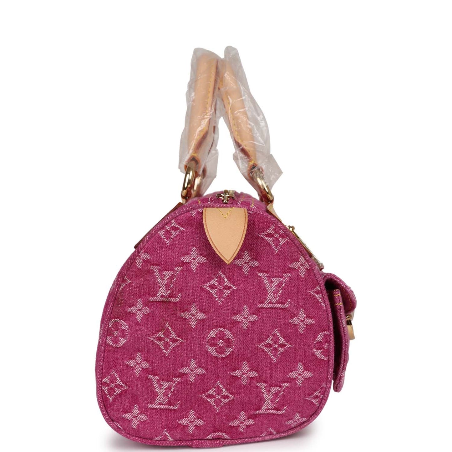 Louis Vuitton Vintage Neo Speedy Pink Denim Monogram Gold Hardware
