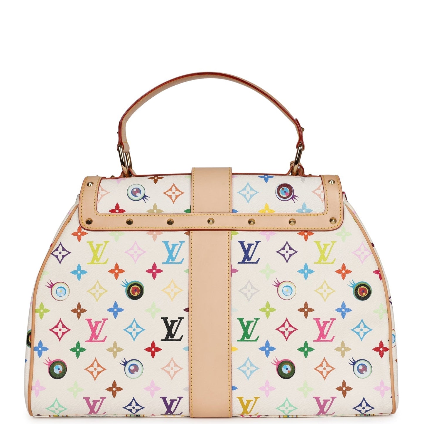 Louis Vuitton Vintage x Takashi Murakami Sac Retro GM White Multicolor Eye Love You Monogram Gold Hardware