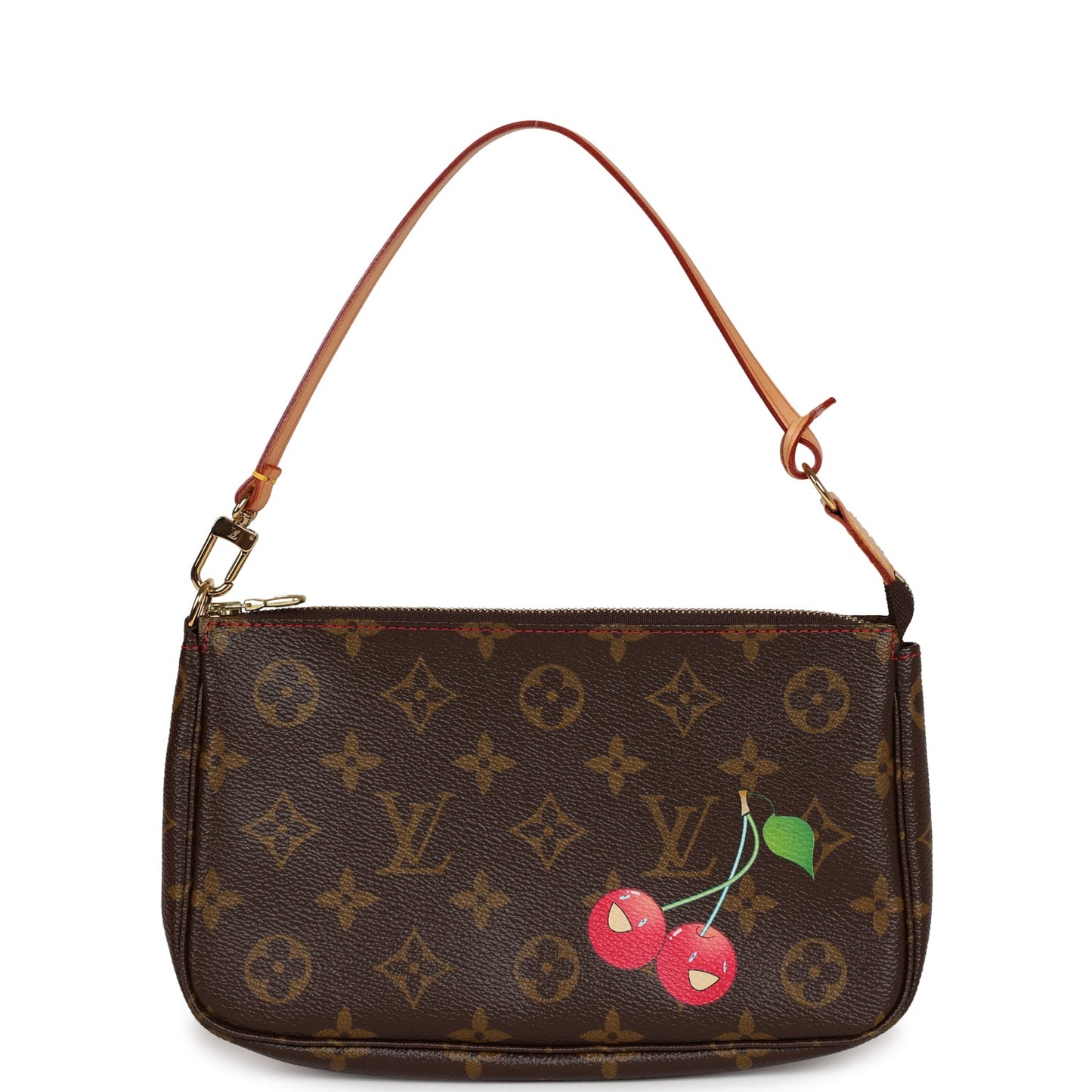 Louis Vuitton Vintage x Takashi Murakami Cerises Monogram Pochette Gold Hardware