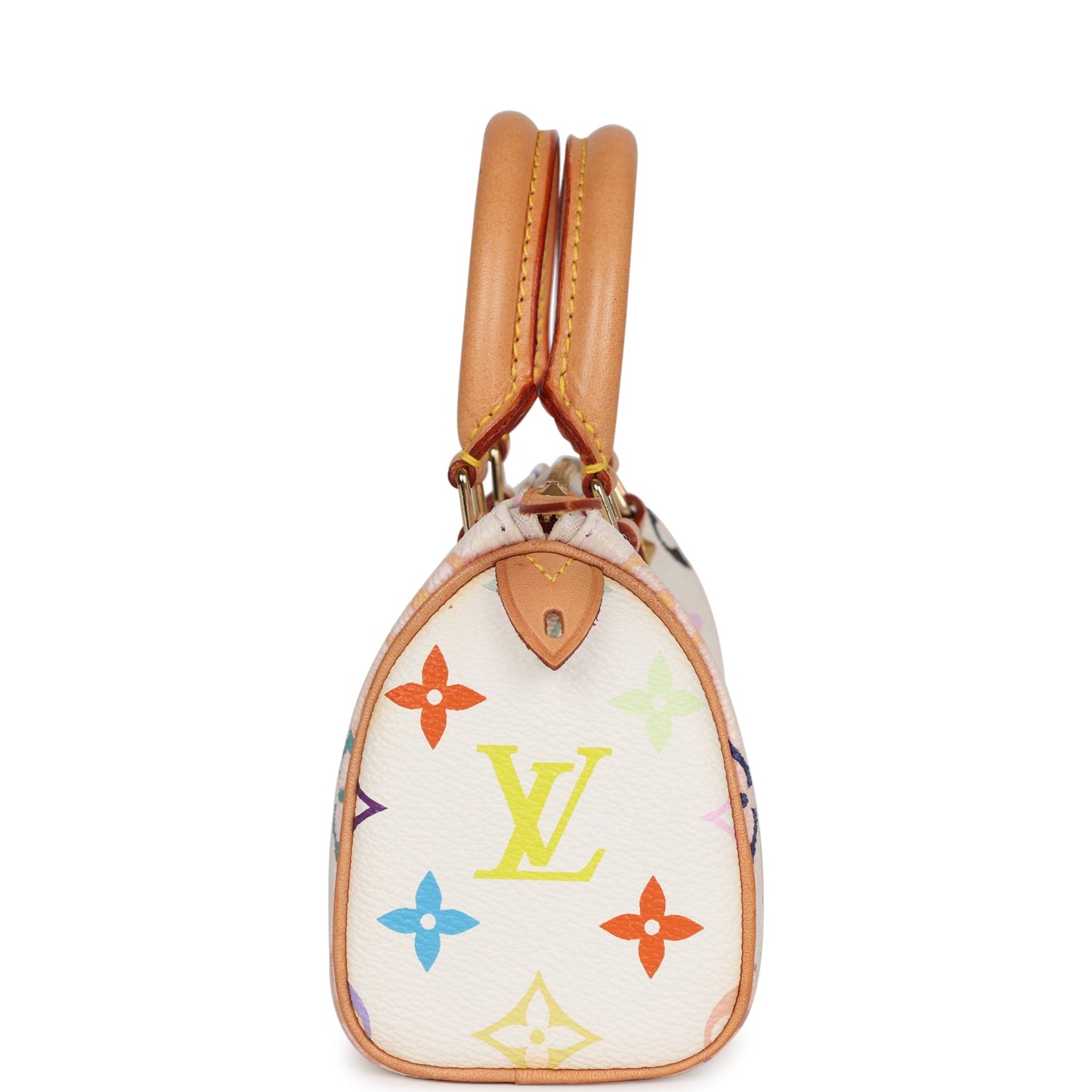 Louis Vuitton Vintage X Takashi Murakami Mini HL Speedy White Multicolor Gold Hardware