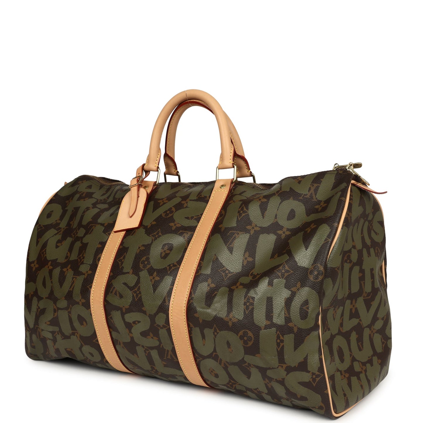 Louis Vuitton Vintage x Stephen Sprouse Keepall 50 Khaki Graffiti Gold Hardware
