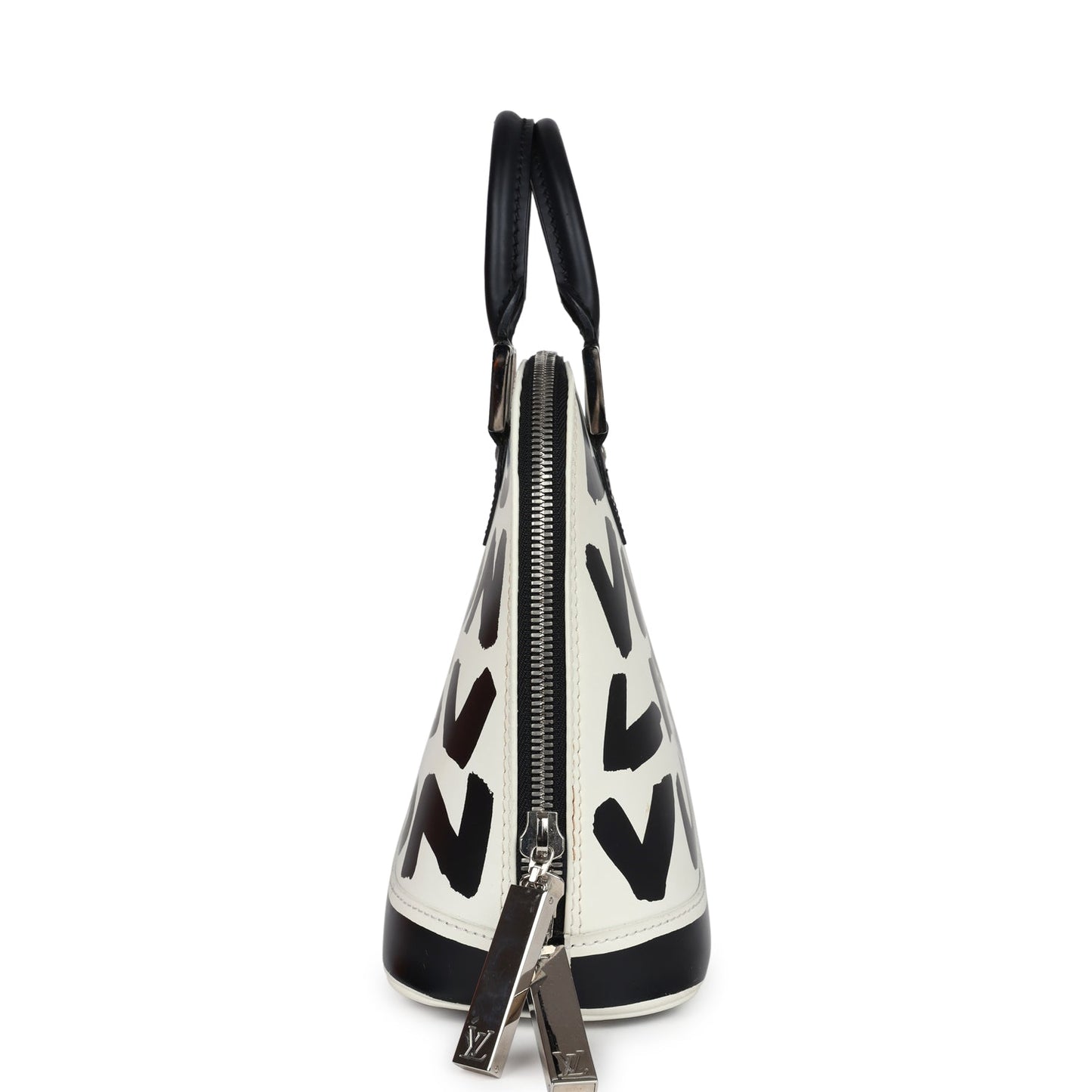 Louis Vuitton Vintage x Stephen Sprouse Graffiti Alma MM Black and White Leather Silver Hardware