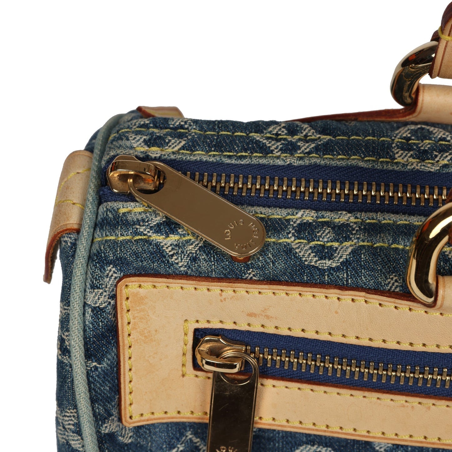 Louis Vuitton Vintage Neo Speedy Blue Denim Monogram Gold Hardware