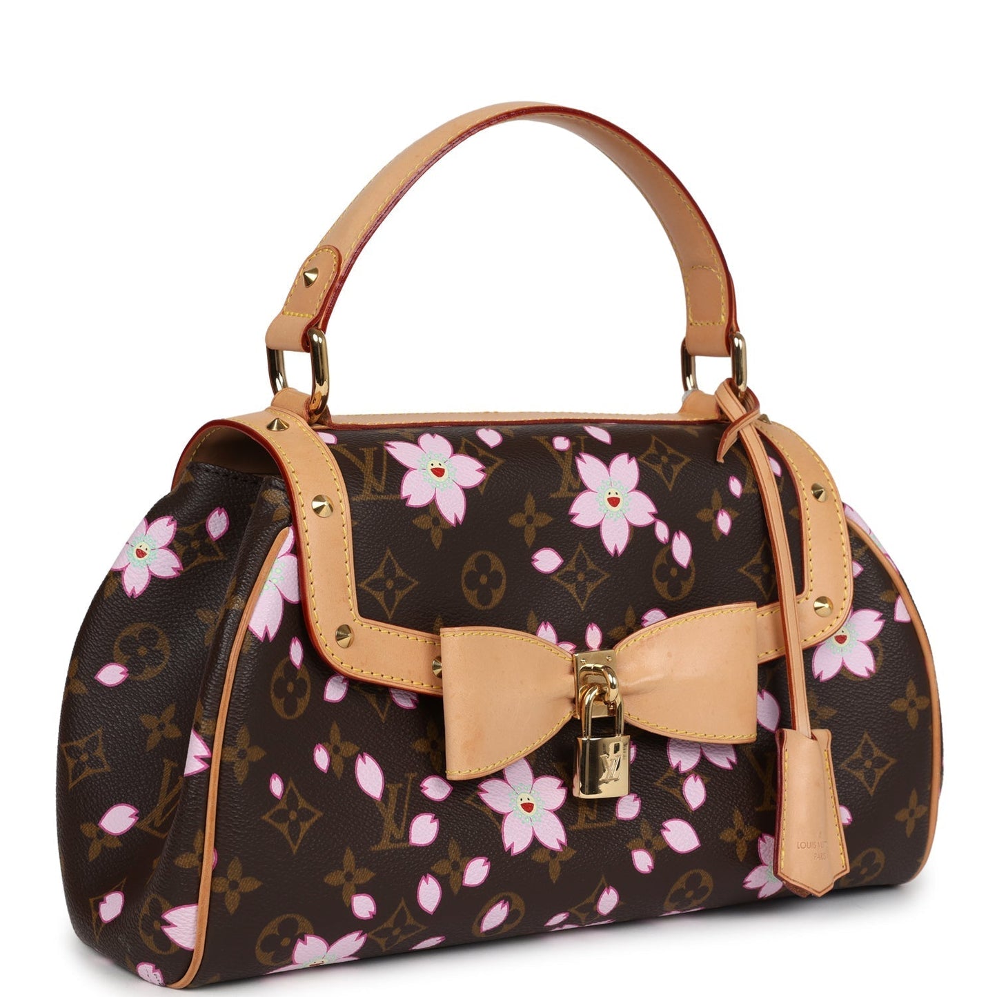 Louis Vuitton Vintage x Takashi Murakami Brown Monogram Cherry Blossom Sac Retro PM Gold Hardware