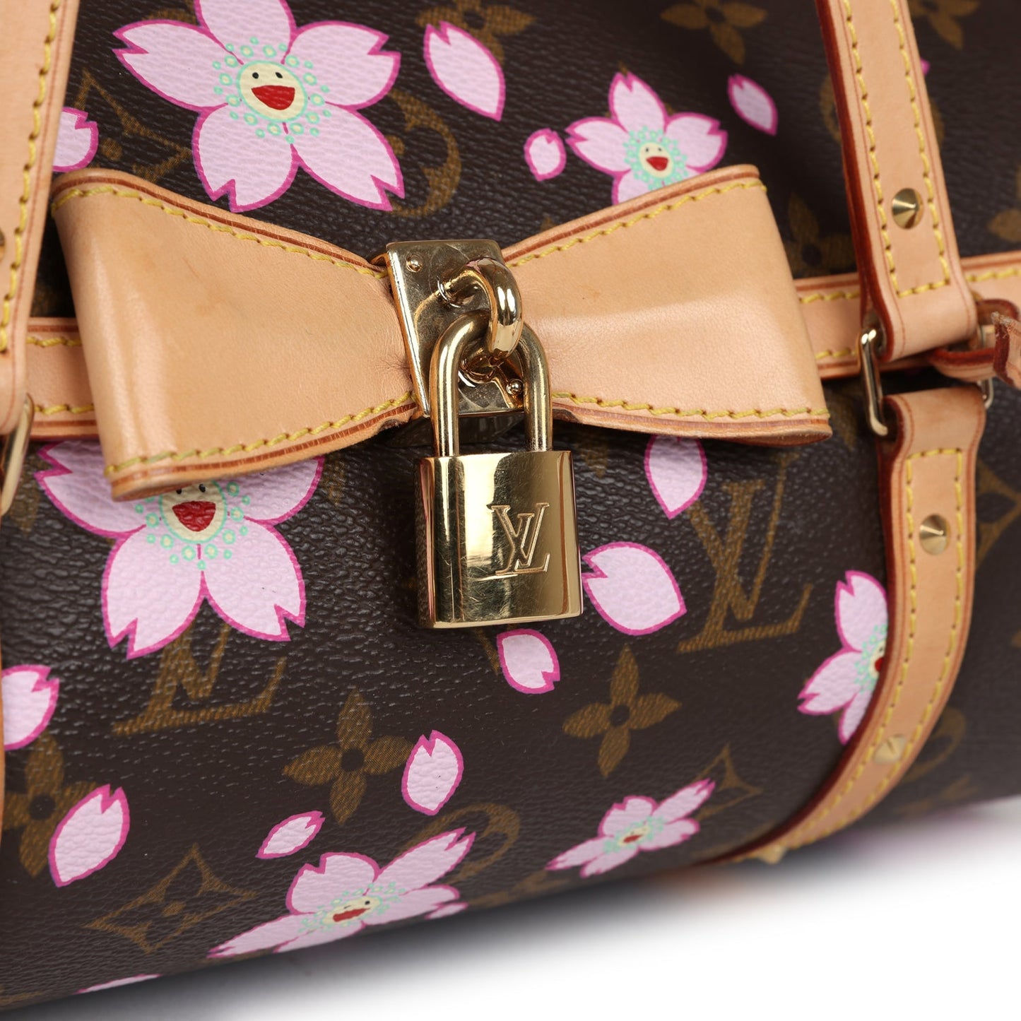 Louis Vuitton Vintage X Takashi Murakami Papillon Monogram Cherry Blossom Gold Hardware