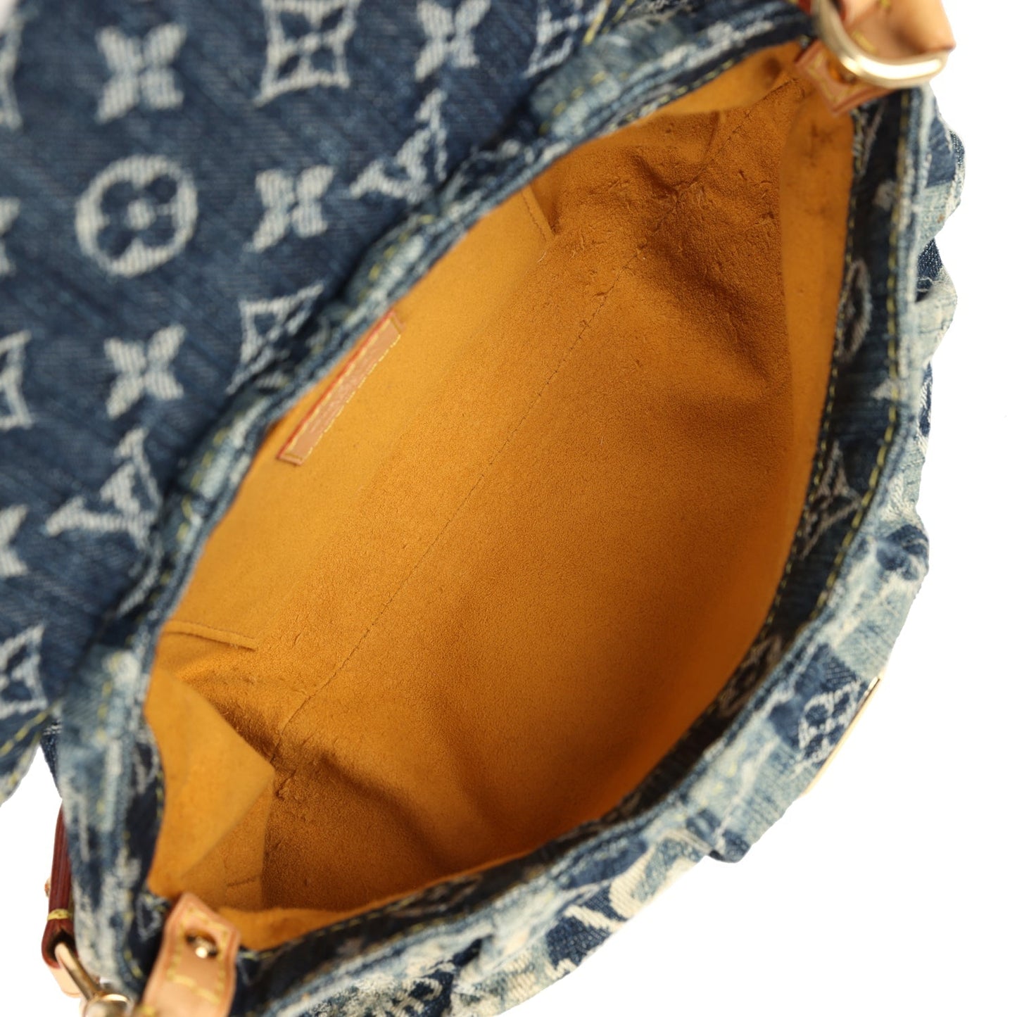 Louis Vuitton Vintage Mini Striped Pleaty Raye Blue Washed Monogram Denim Gold Hardware