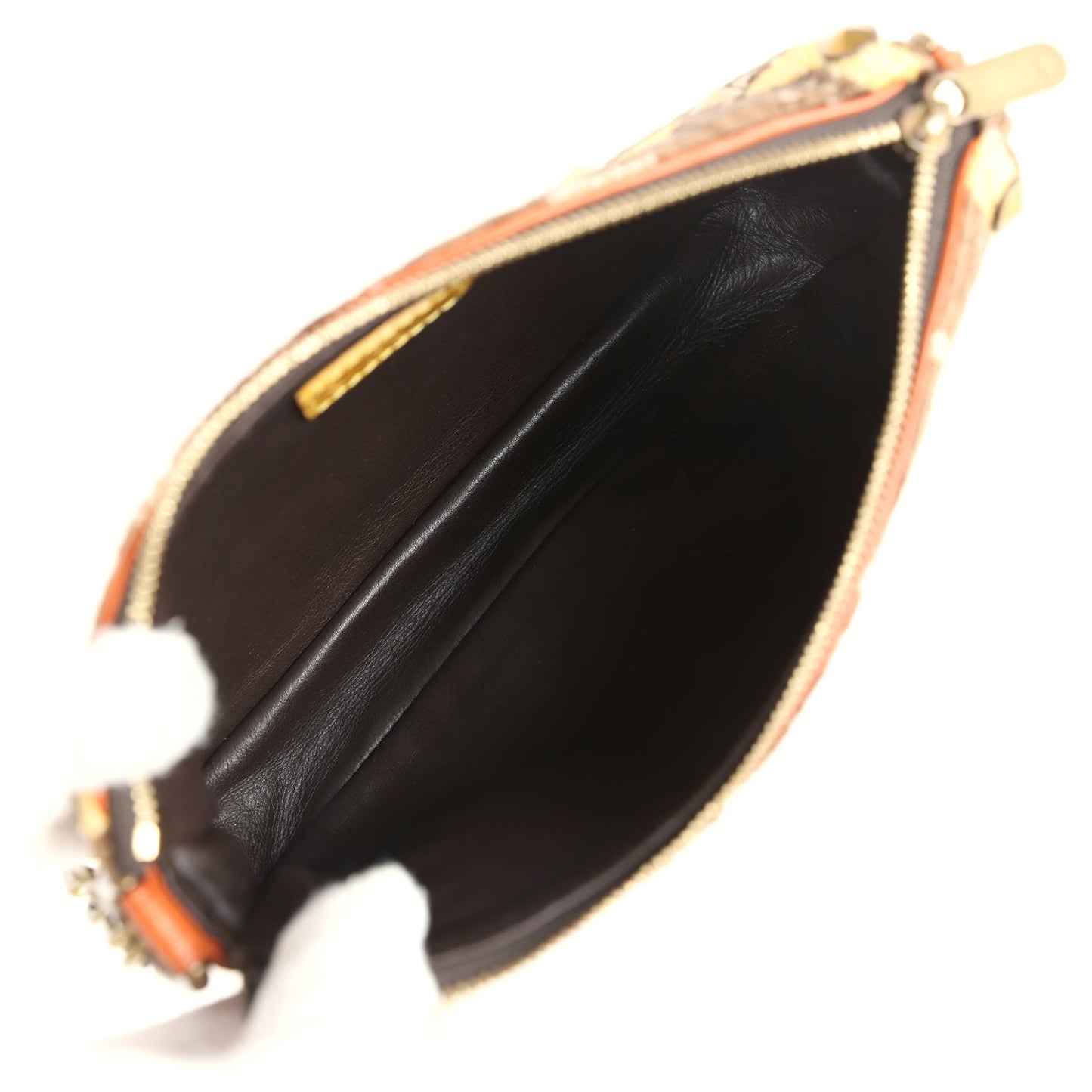 Louis Vuitton Vintage Trompe L'Oeil Pochette Brown and Yellow Velvet Brass Hardware