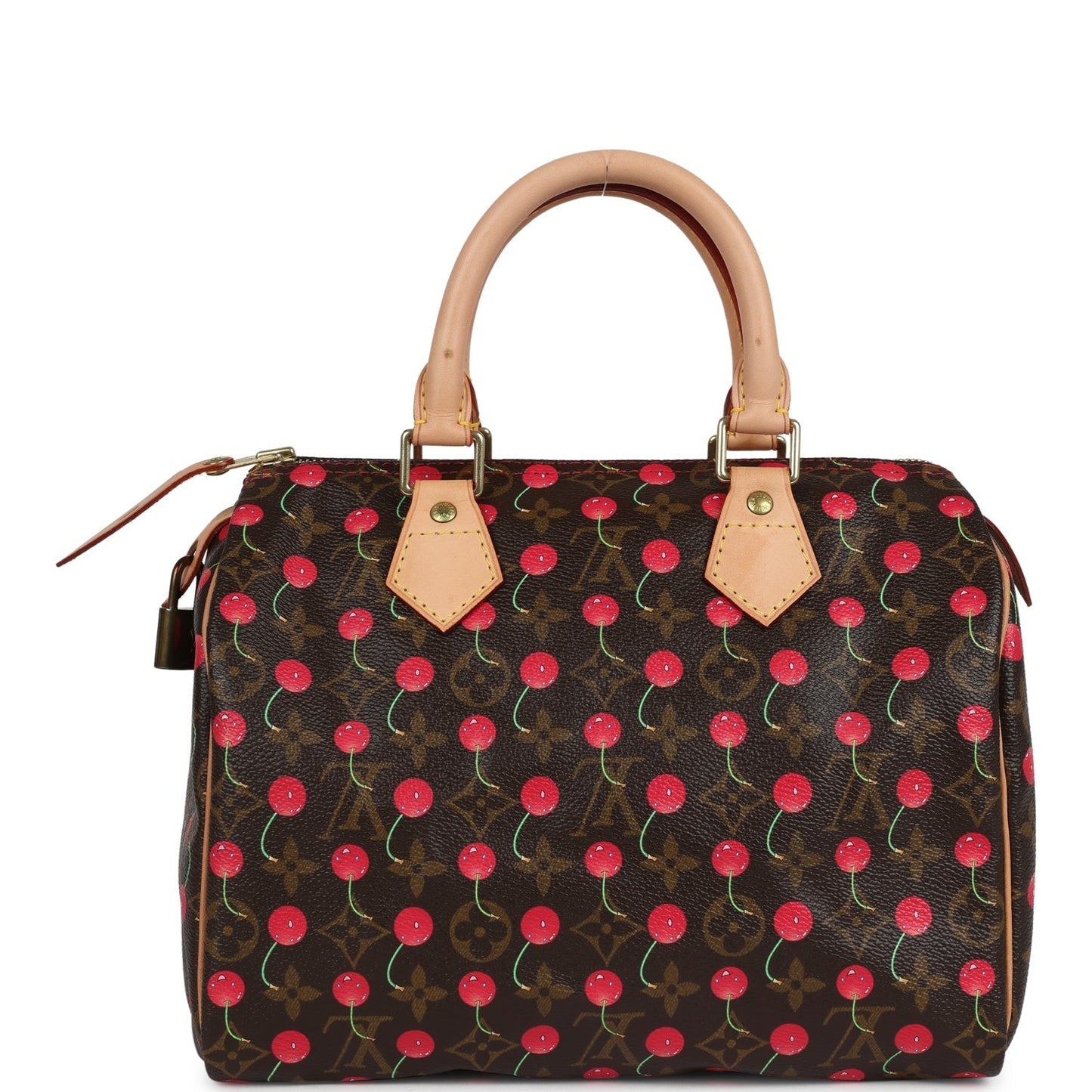 Louis Vuitton Vintage x Takashi Murkami Cheries Speedy 25 Brown and Red Monogram Cherry Gold Hardware