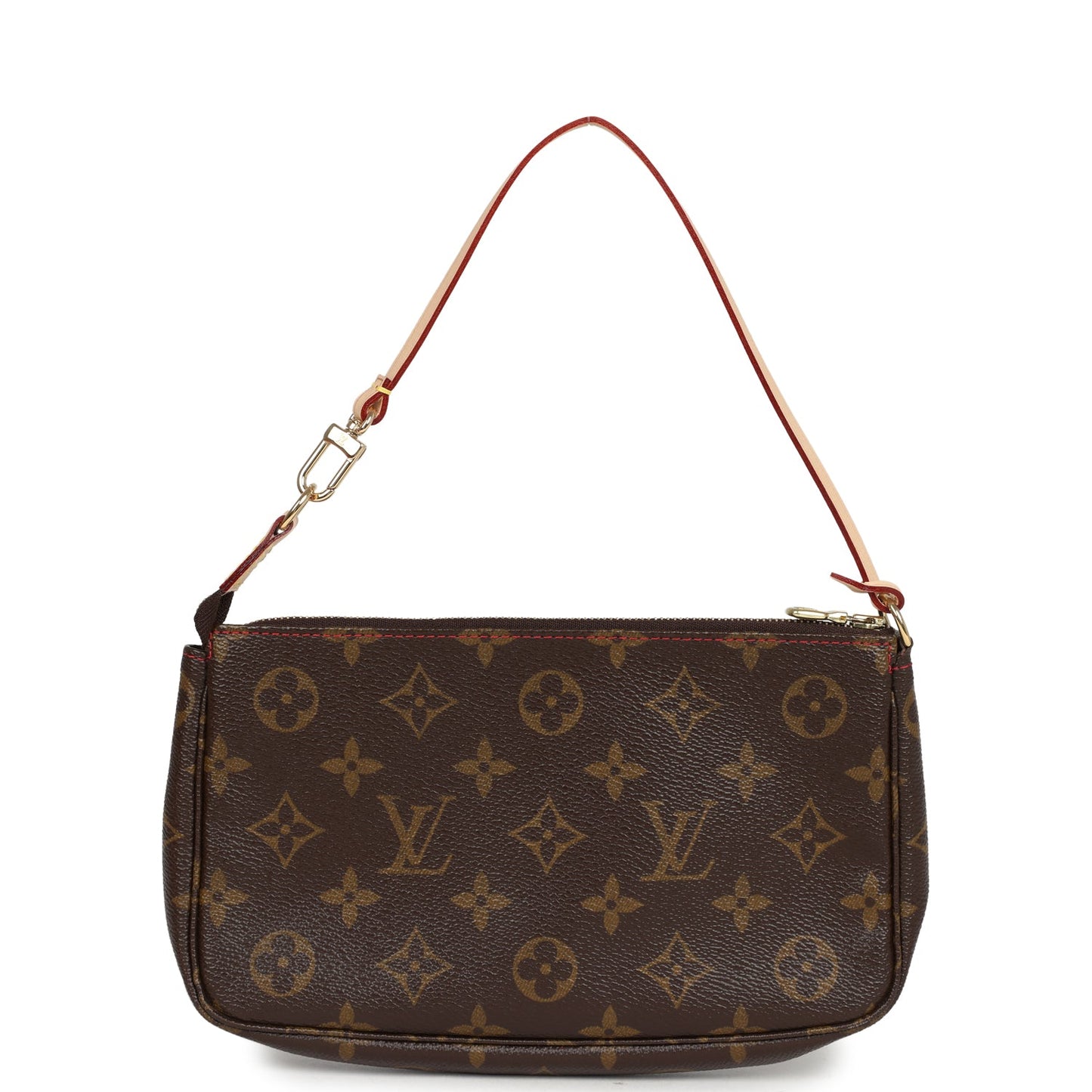 Louis Vuitton Vintage X Takashi Murakami Pochette Accessories Brown and Red Monogram Cerises Gold Hardware