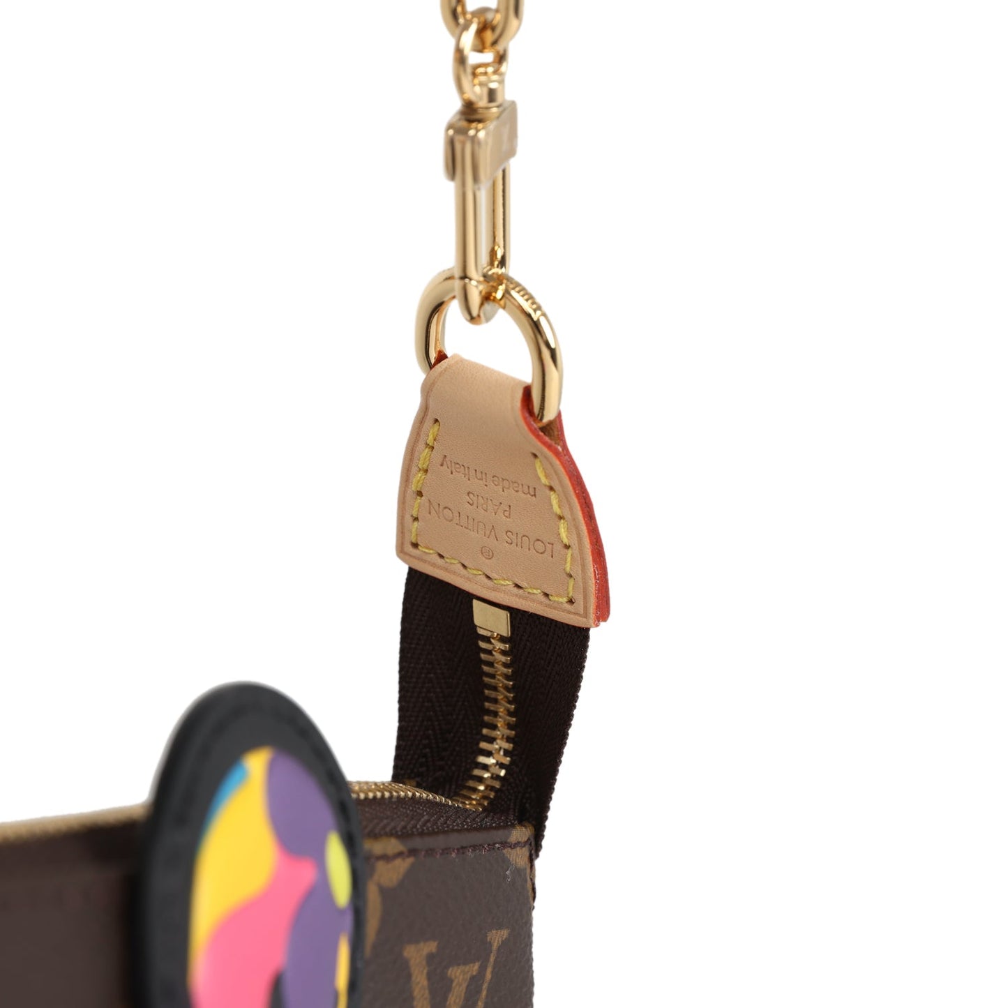 Louis Vuitton X Takashi Murakami Panda Pochette Accessories Brown Monogram Gold Hardware