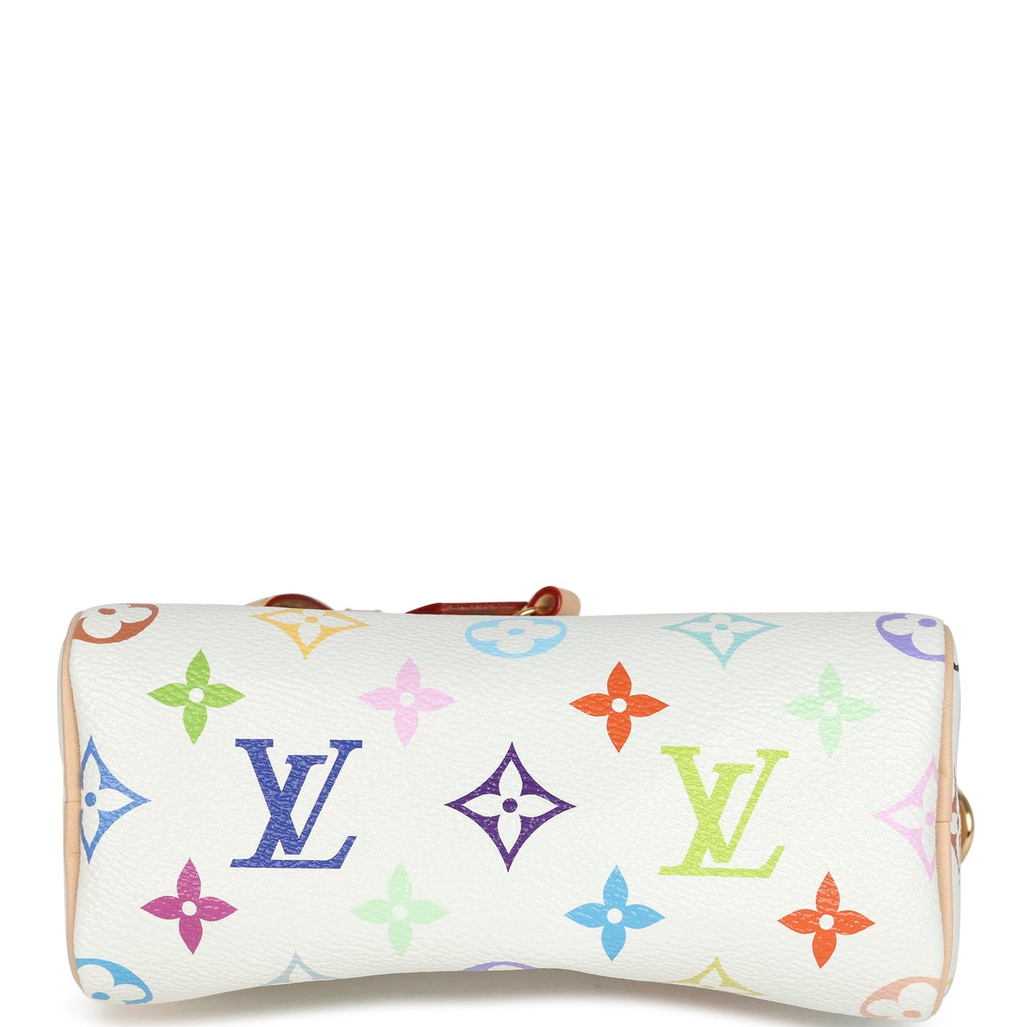 Louis Vuitton X Murakami Nano Speedy Bag White Multicolor Monogram Gold Hardware