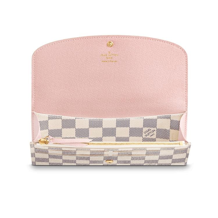 GLM-Damier Azur Emilie Wallet Rose Ballerine
