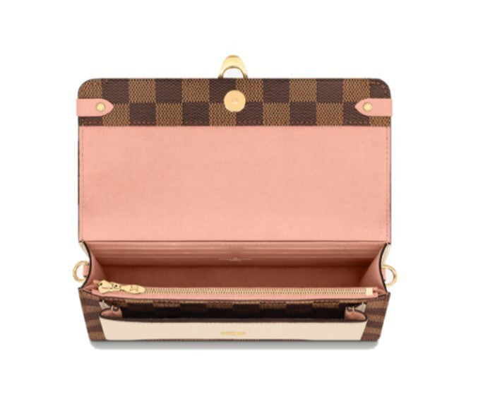 LOUIS VUITTON DAMIER EBENE VAVIN CHAIN WALLET ON CHAIN CREAM