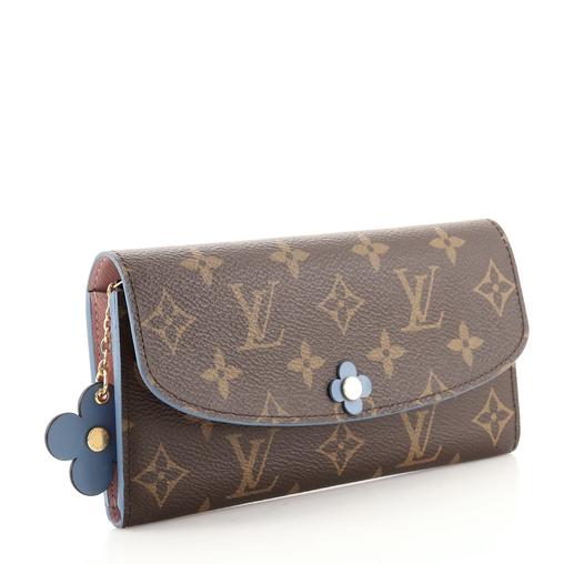 GLM-Monogram Bloom Flower Emilie Wallet Blue Jean