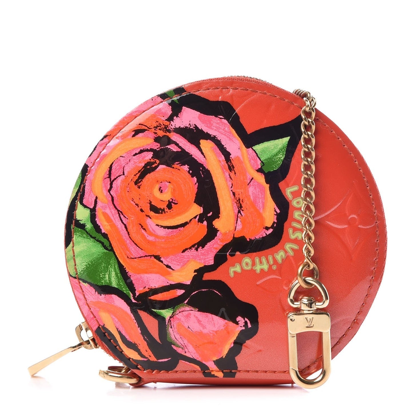 GLM-Vernis Roses Chapeau Coin Purse Orange Sunset