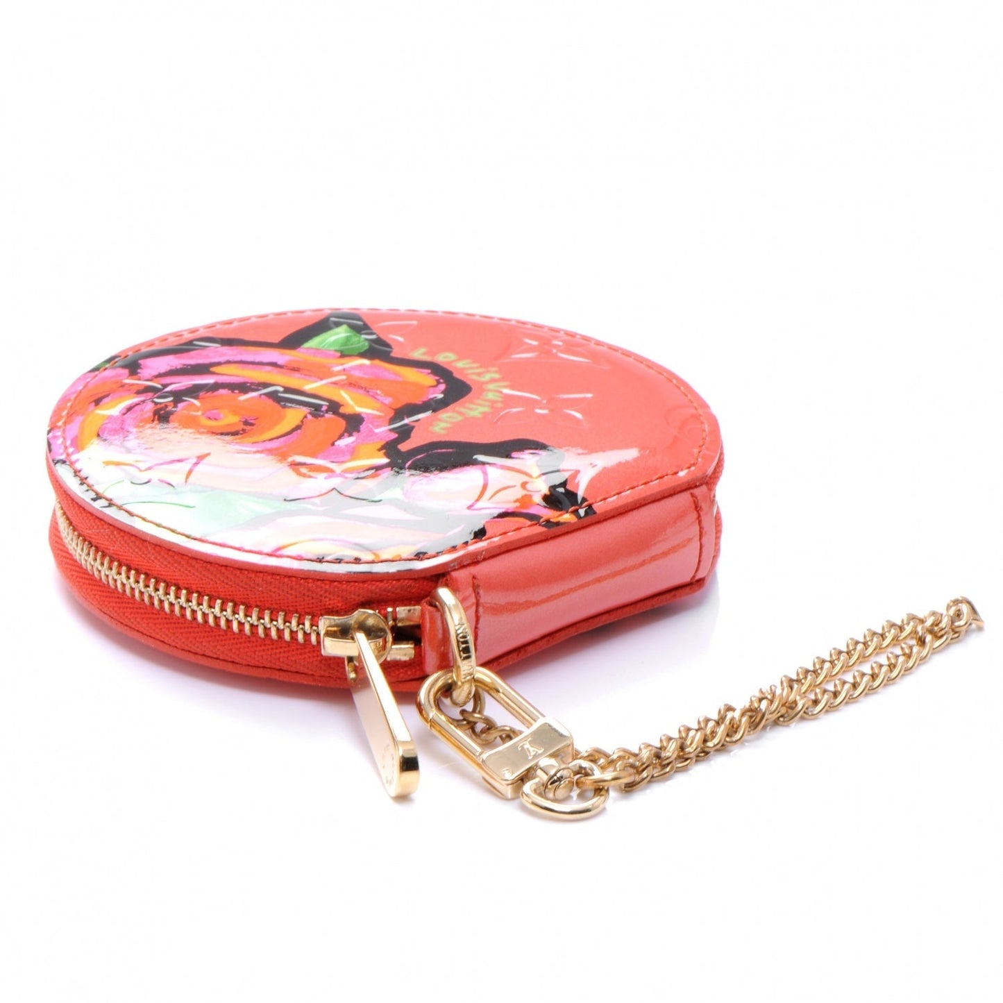GLM-Vernis Roses Chapeau Coin Purse Orange Sunset