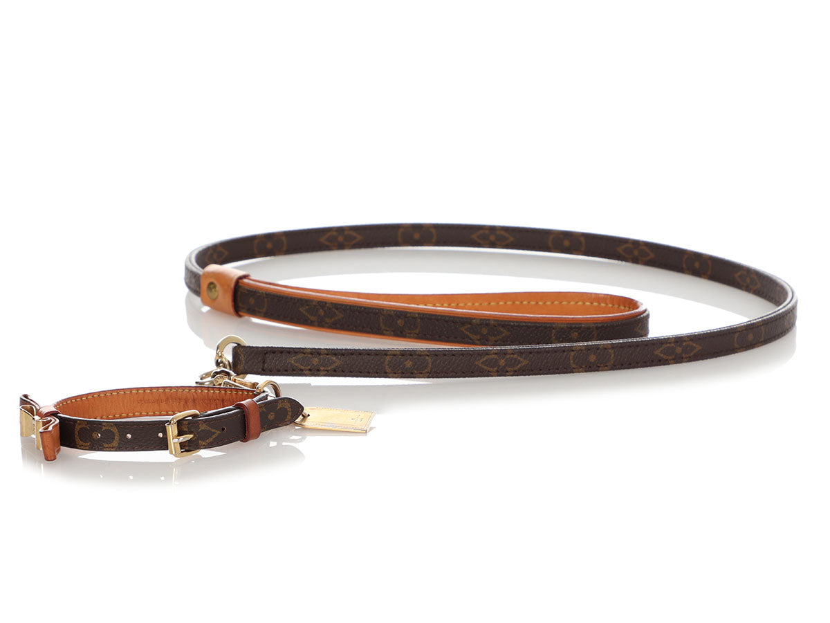 Louis Vuitton Monogram Baxter Dog Collar and Leash