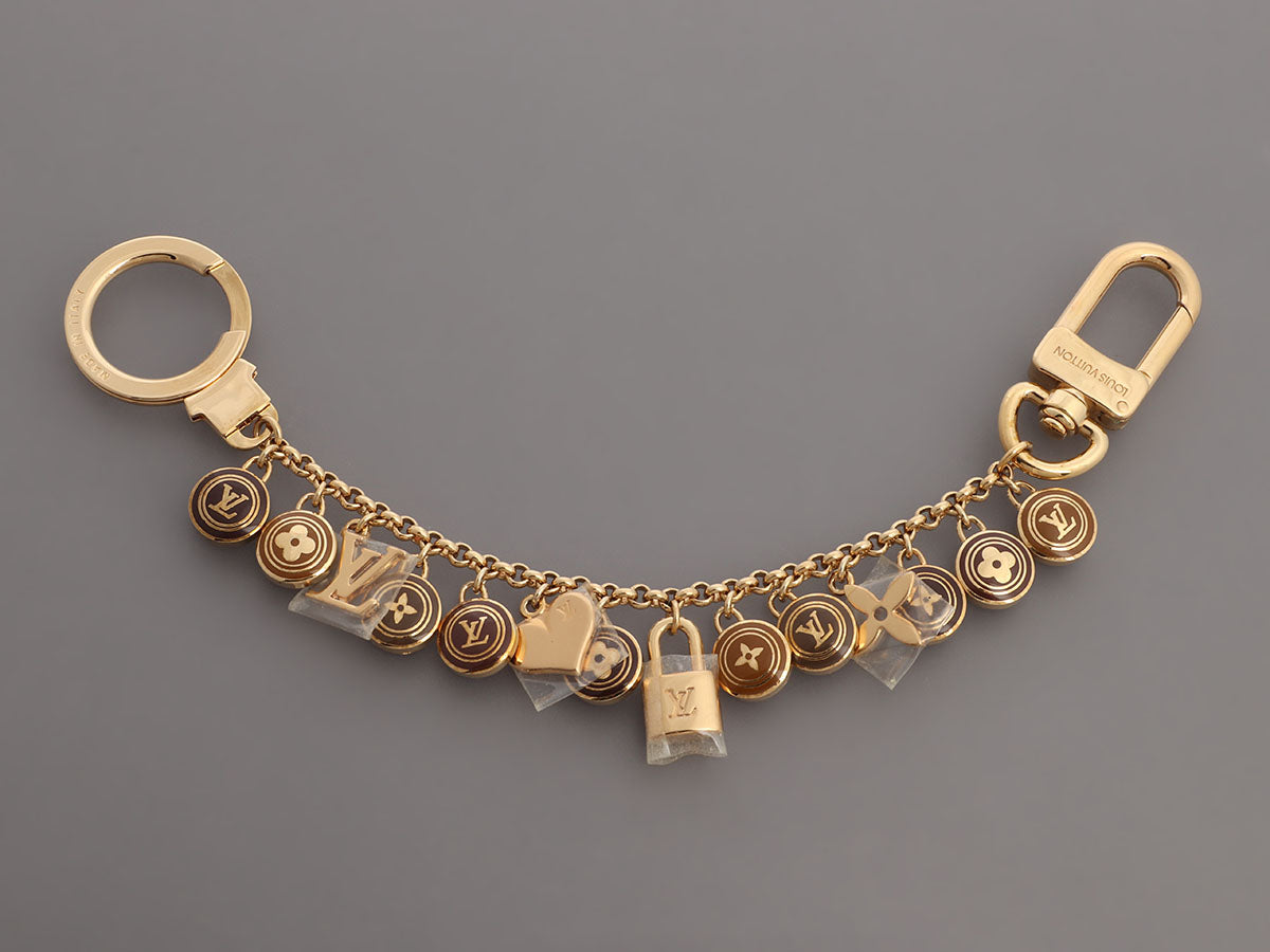 Louis Vuitton Brown Pastilles Gold Tone Chain Bag Charm / Key Holder