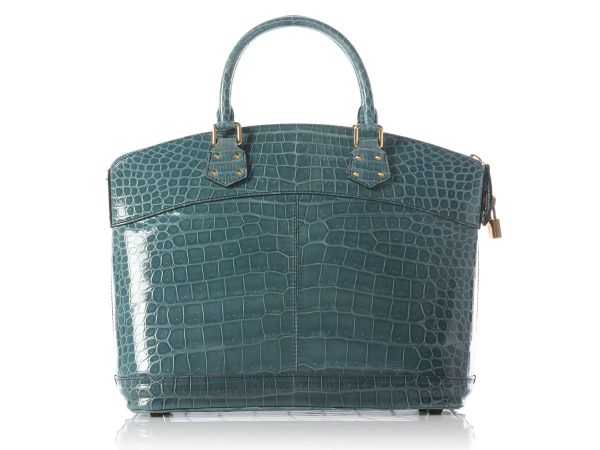 Louis Vuitton Bleu Ciel Crocodile Lockit GM