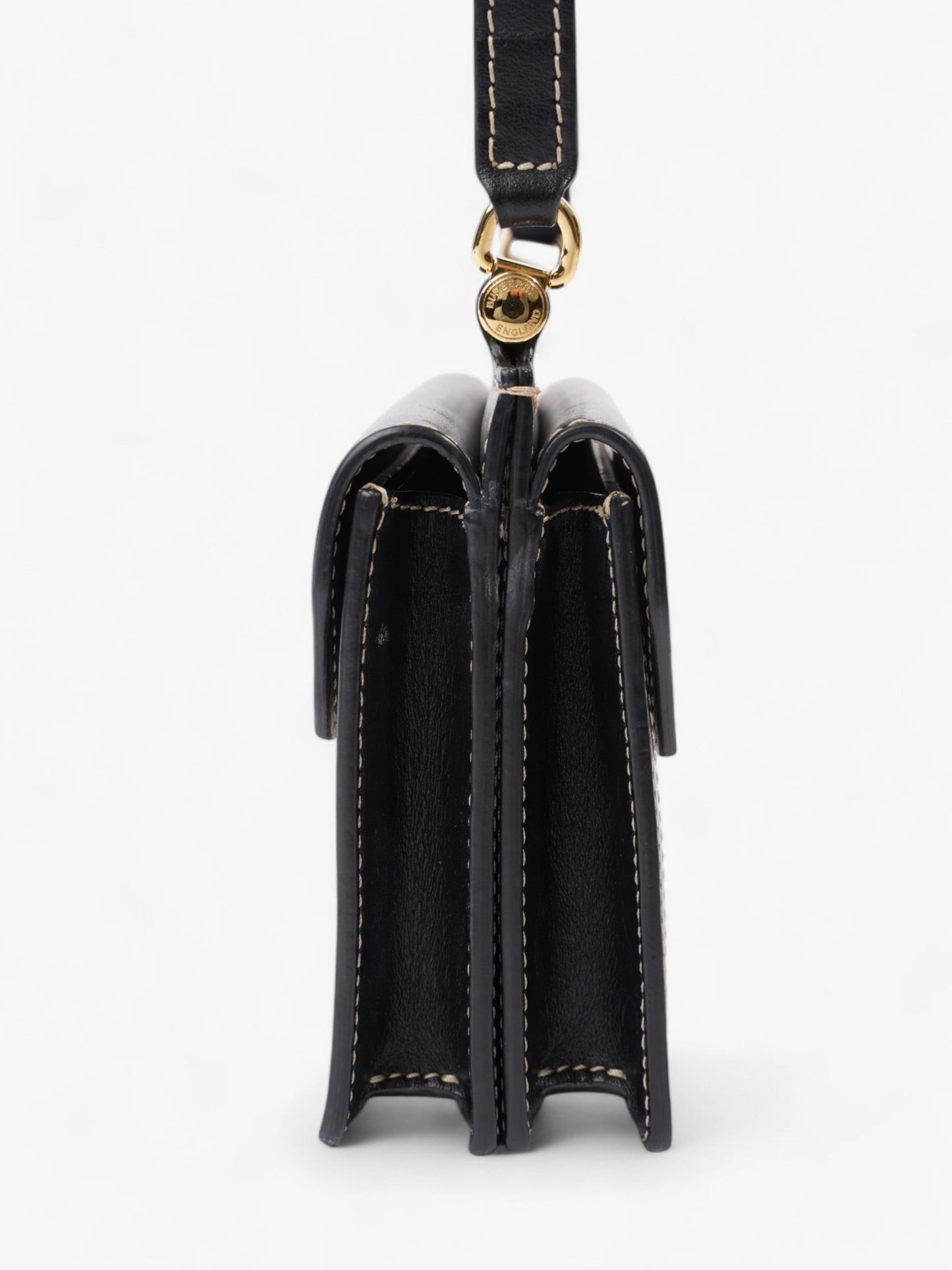 Burberry Horseferry Print Title Bag Beige / Black Canvas Mini