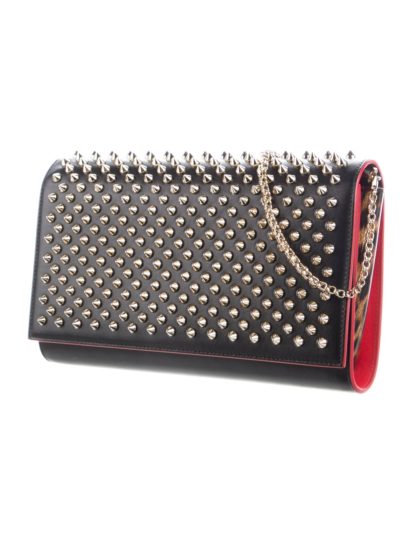 Christian Louboutin Paloma Spiked Leather Clutch