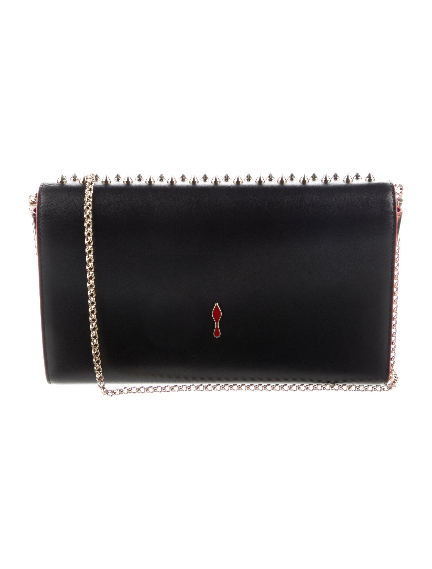 Christian Louboutin Paloma Spiked Leather Clutch