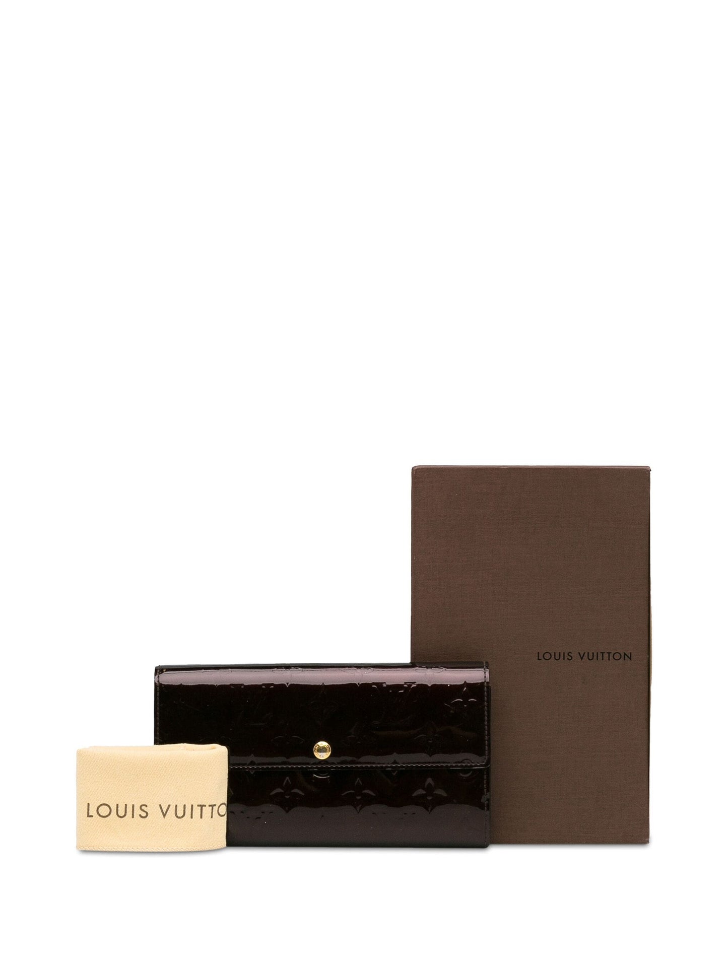 GLM-MONOGRAM VERNIS SARAH WALLET IN AMARANTE