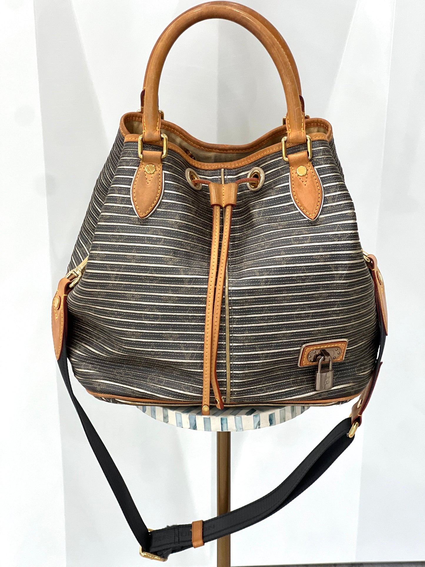 LOUIS VUITTON ARGENT MONOGRAM CANVAS-LEATHER LIMITED EDITION EDEN NEO BAG
