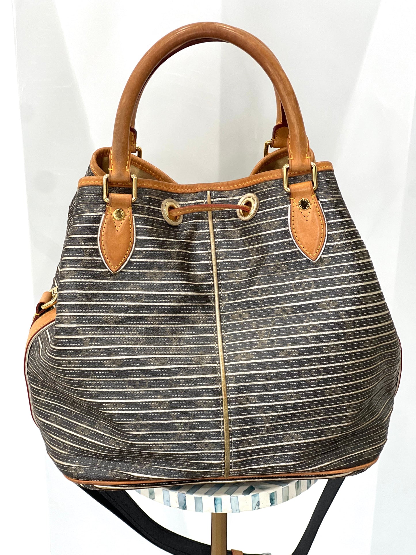 LOUIS VUITTON ARGENT MONOGRAM CANVAS-LEATHER LIMITED EDITION EDEN NEO BAG