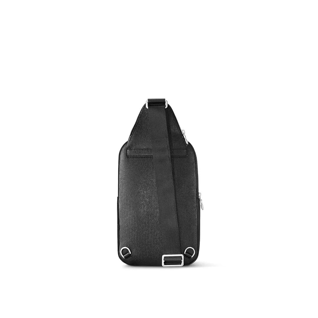 LOUIS VUITTON AVENUE BLACK TAIGA LEATHER SLING BAG