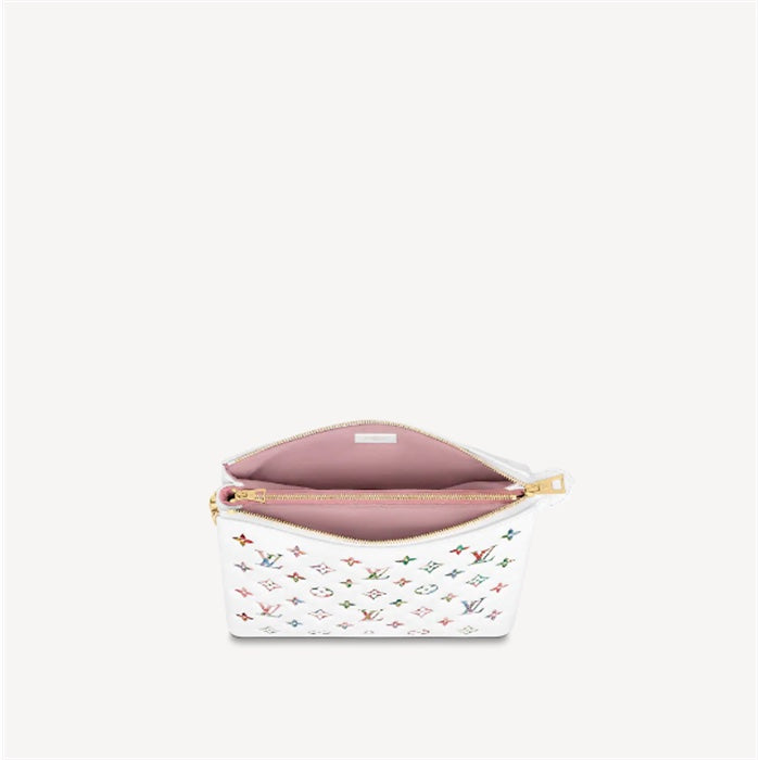 LOUIS VUITTON MULTICOLOR FLOWER MONOGRAM EMBOSSED LAMBSKIN COUSSIN PM BAG