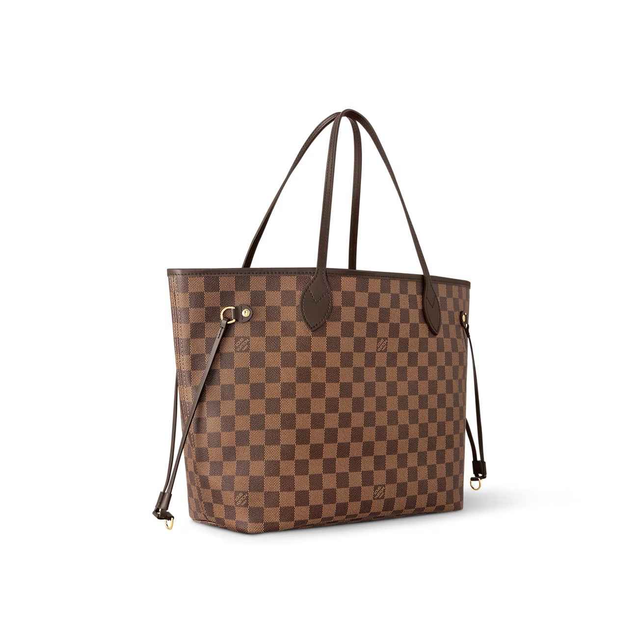 LOUIS VUITTON DAMIER EBENE NEVERFULL MM TOTE BAG CERISE RED