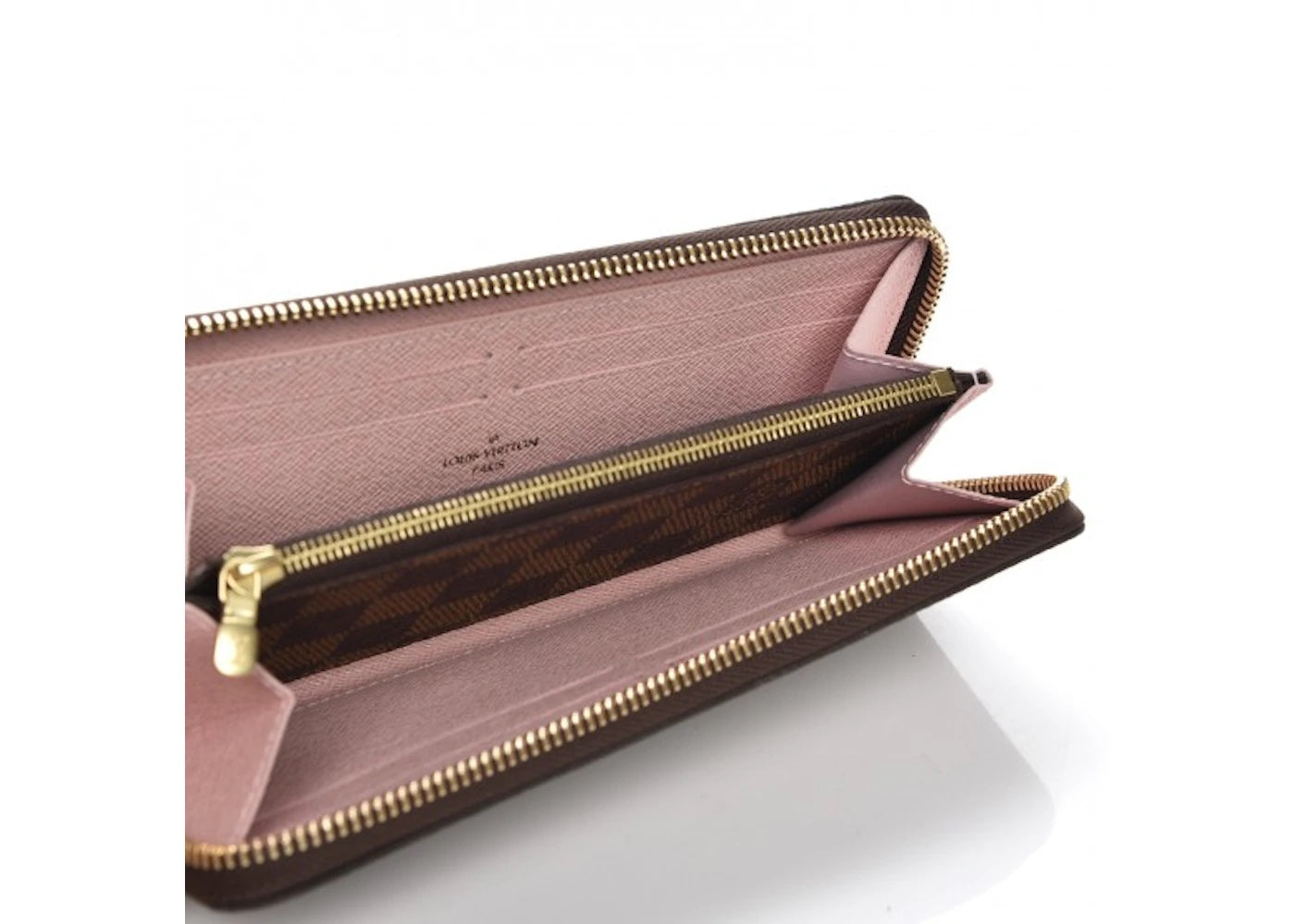 LOUIS VUITTON PORTEFEUILLE CLÉMENCE WALLET DAMIER EBENY ROSE BALLERINE