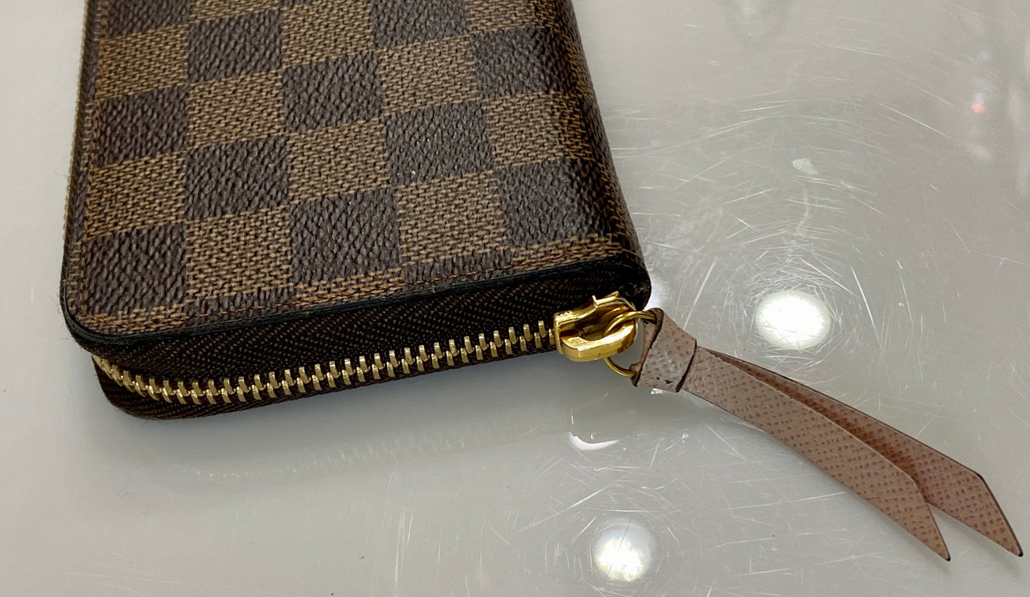 LOUIS VUITTON PORTEFEUILLE CLÉMENCE WALLET DAMIER EBENY ROSE BALLERINE