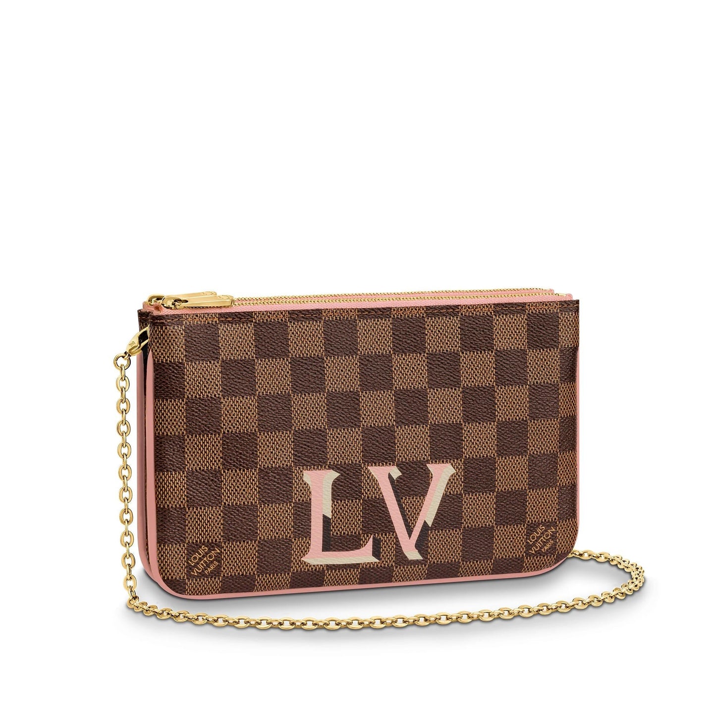 Louis Vuitton DAMIER EBÈNE Double Zip Pochette