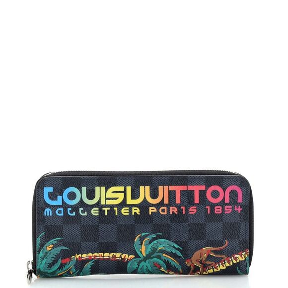 LOUIS VUITTON LIMITED EDITION DAMIER COBALT JUNGLE ZIPPY WALLET