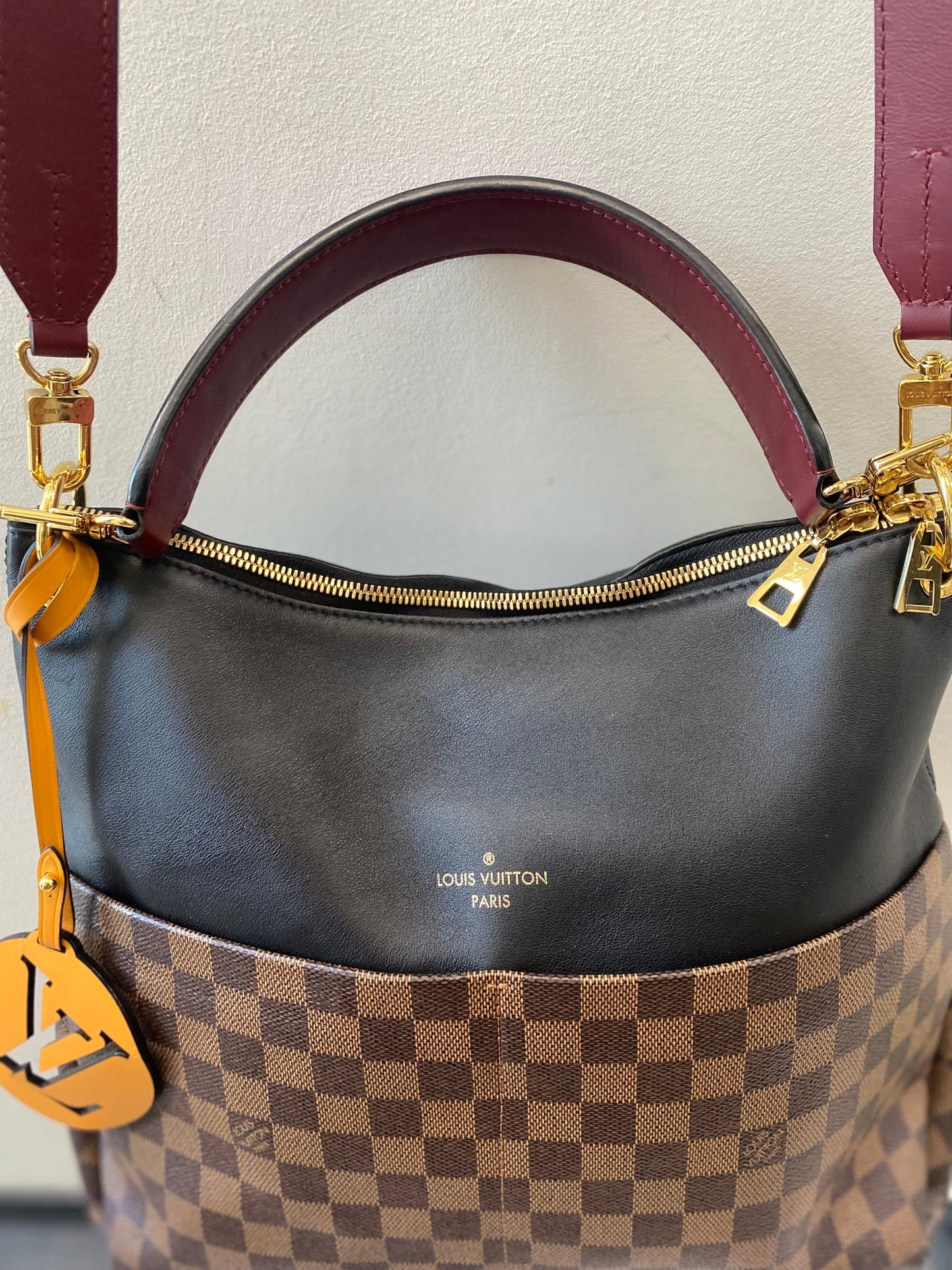 LOUIS VUITTON DAMIER EBENE MAIDA HOBO BAG NOIR