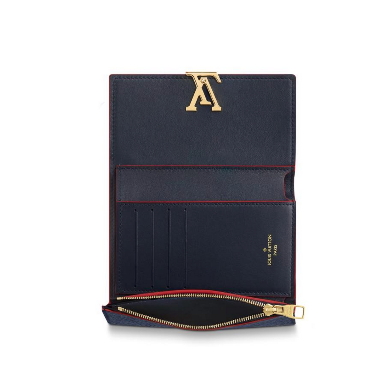 GLM-Marine Rouge Capucines Calfskin Wallet