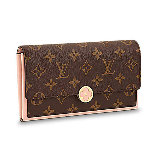 GLM-MONOGRAM FLORE WALLET ROSE BALLERINE