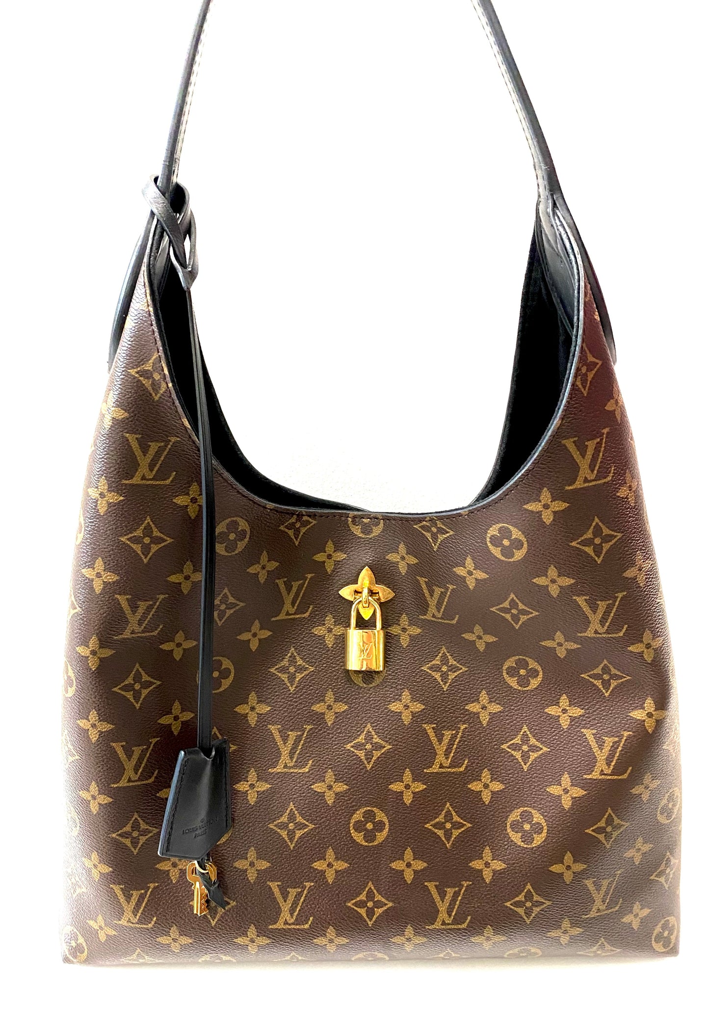 LOUIS VUITTON MONOGRAM FLOWER HOBO BAG NOIR
