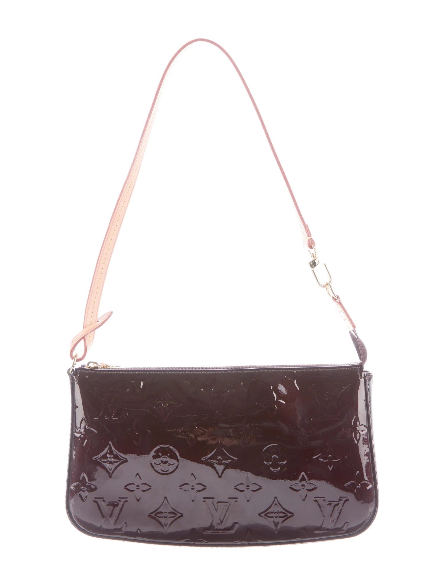 LOUIS VUITTON MONOGRAM VERNIS LEATHER POCHETTE AMARANTE