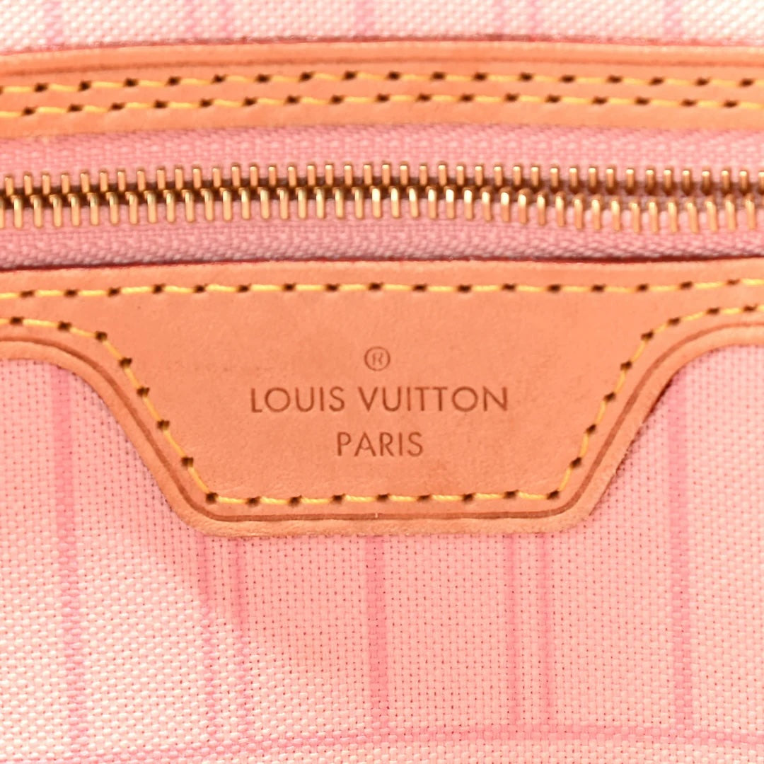 LOUIS VUITTON DAMIER AZUR NEVERFULL MM TOTE ROSE BALLERINE