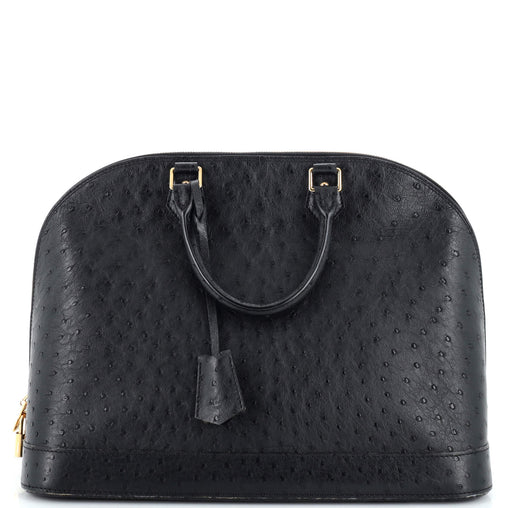 LOUIS VUITTON OSTRICH LEATHER ALMA GM HANDBAG