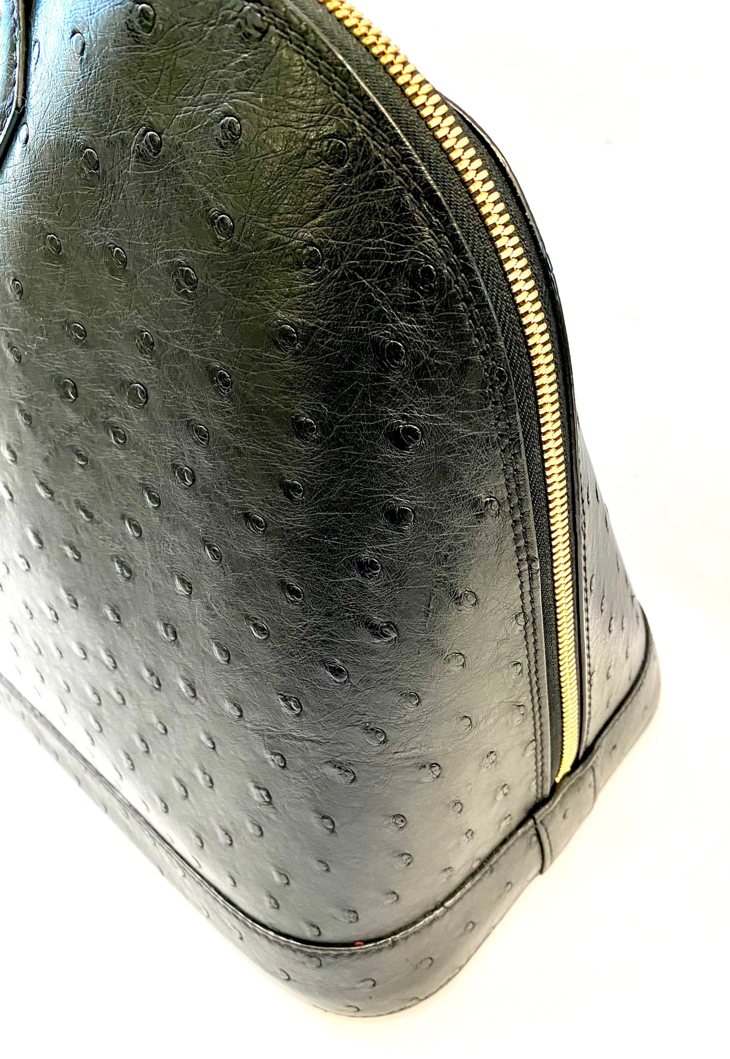 LOUIS VUITTON OSTRICH LEATHER ALMA GM HANDBAG