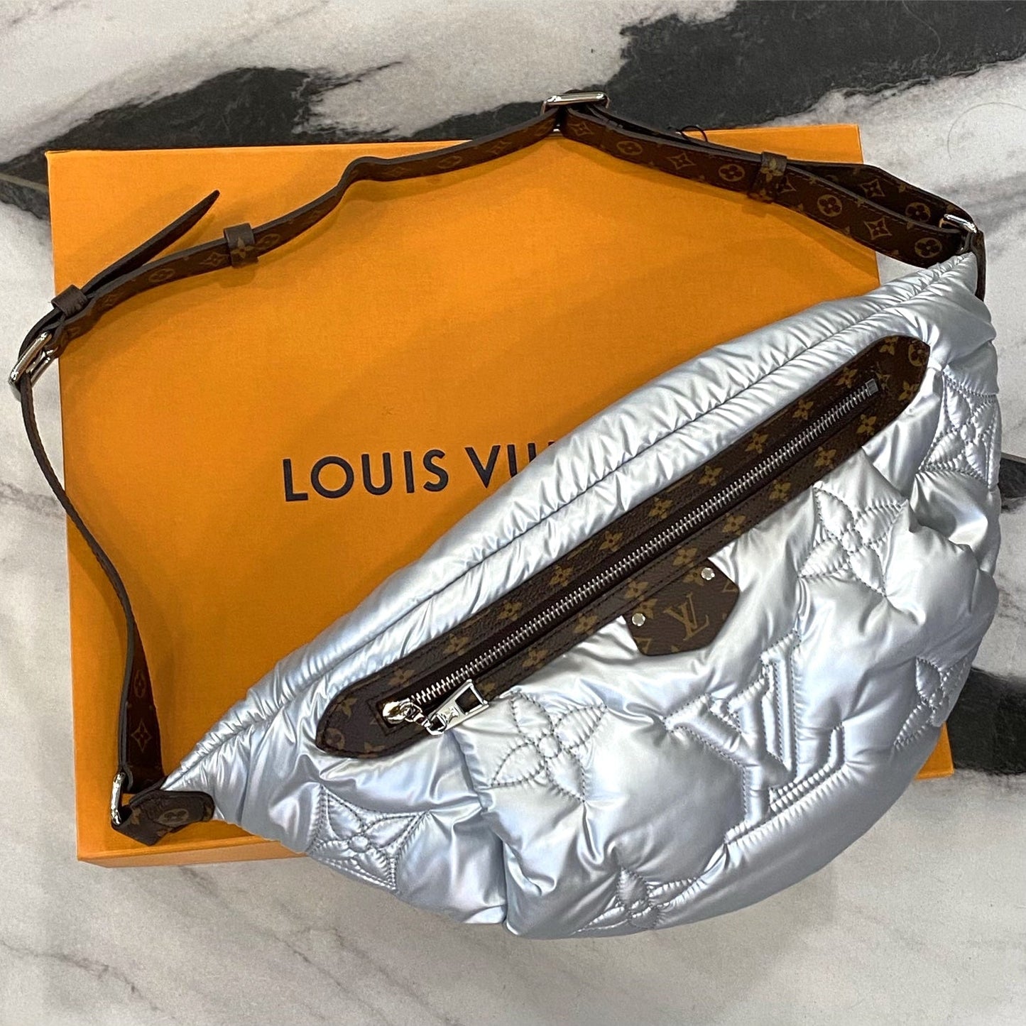 LOUIS VUITTON PILLOW QUILTED MONOGRAM ECONYL BUMBAG
