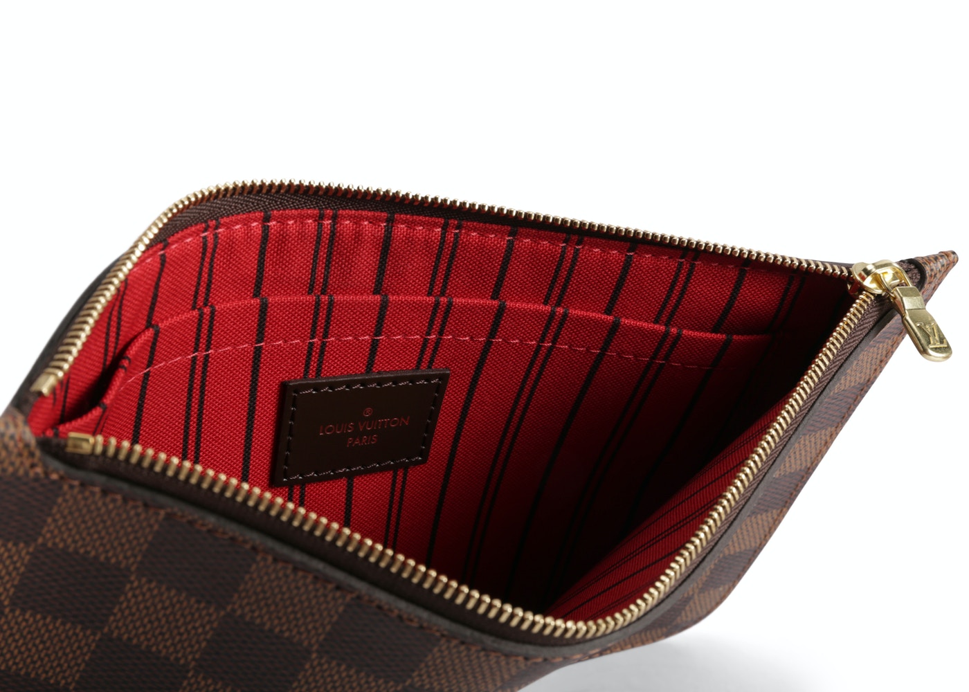 LOUIS VUITTON DAMIER EBENE NEVERFULL MM GM POCHETTE