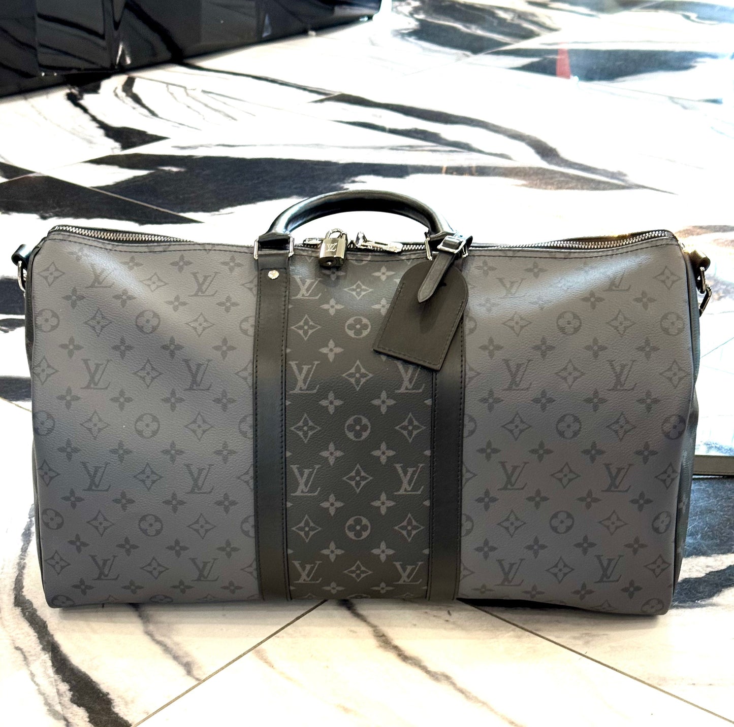 LOUIS VUITTON REVERSE MONOGRAM ECLIPSE KEEPALL BANDOULIÈRE 50 BAG