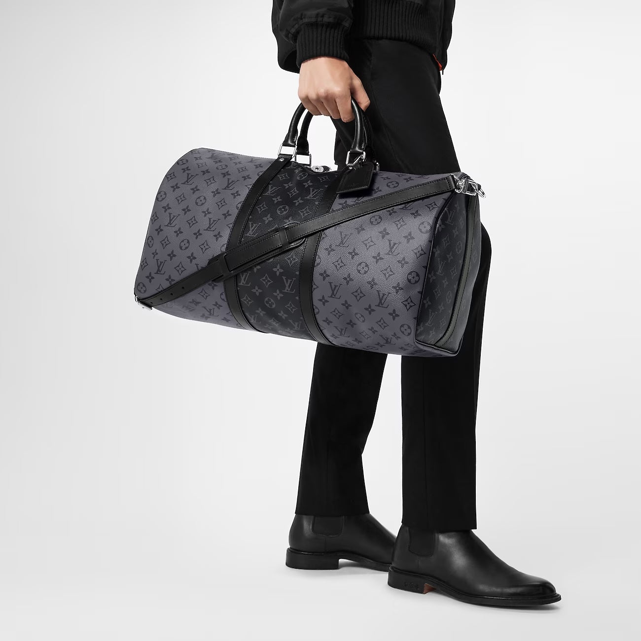 LOUIS VUITTON REVERSE MONOGRAM ECLIPSE KEEPALL BANDOULIÈRE 50 BAG