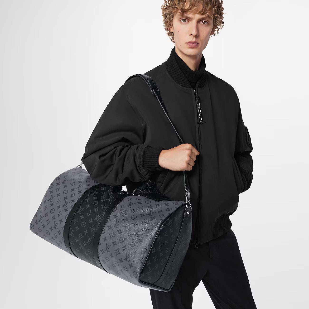 LOUIS VUITTON REVERSE MONOGRAM ECLIPSE KEEPALL BANDOULIÈRE 50 BAG