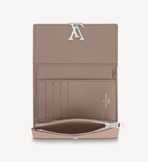 GLM-TAURILLON CAPUCINES COMPACT WALLET ROSE